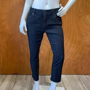 Liz Claiborne Womens  Mid Rise Straight Leg Black Jean Size 6P
